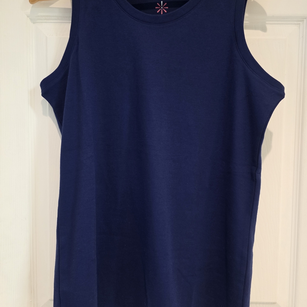 Isaac Mizrahi Navy Blue Tank Top